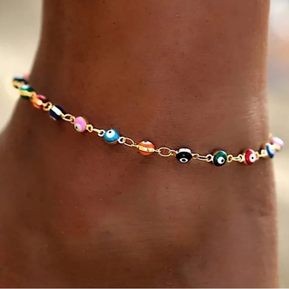 Jewelry - ⚜️[𝟯/$𝟭𝟴]⚜️Evil Eye Colorful Anklet NEW
